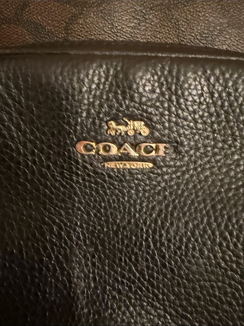 Coach Dark Brown Signature Mini Backpack with Gold Hardware
